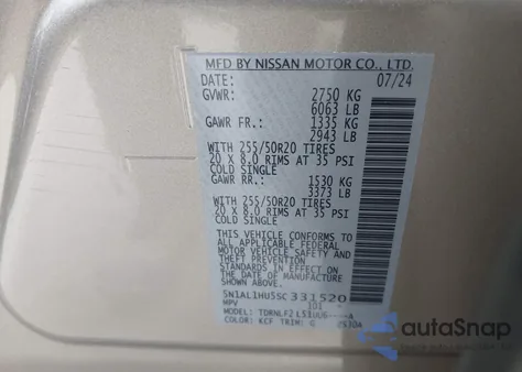 2025 Infiniti Qx60 Autograph Awd from USA, damaged, VIN 5N1AL1HU5SC331520